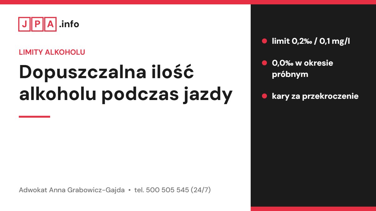 Dopuszczalna ilość alkoholu podczas jazdy