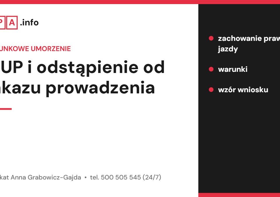 WUP i odstąpienie od zakazu prowadzenia