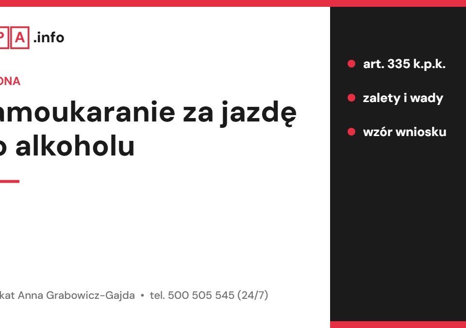 Samoukaranie za jazdę po alkoholu